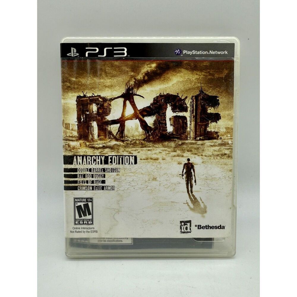 Rage Anarchy Edition PS3 PlayStation 3‎ Game Case Manual Tested
